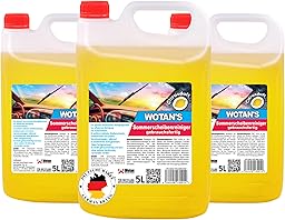 Wotan's 15L Scheibenreiniger | Scheibenwischwasser Sommer Citrusduft | streifenfrei – getestet | Premiumqualität aus Deutschland | polycarbonatverträglich und Fächerdüsengeeignet (3x5 Liter)