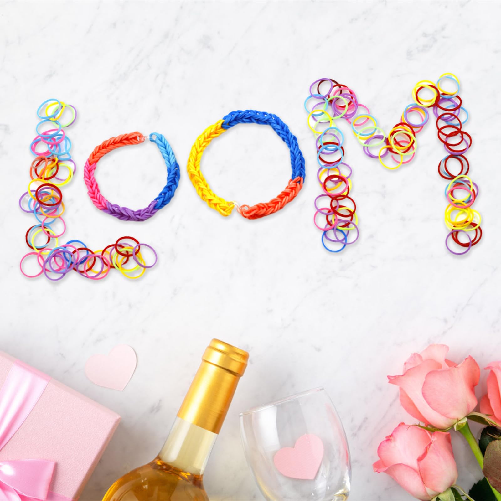 Gomas Para Hacer Pulseras Jsdoin 2700+ 40 Rejilla Gomas Elásticas Plásticas kit 30 Colores para Niños de Anillos y Collares de Bricolaje goma de telar con clips, cuentas y otros accesorios