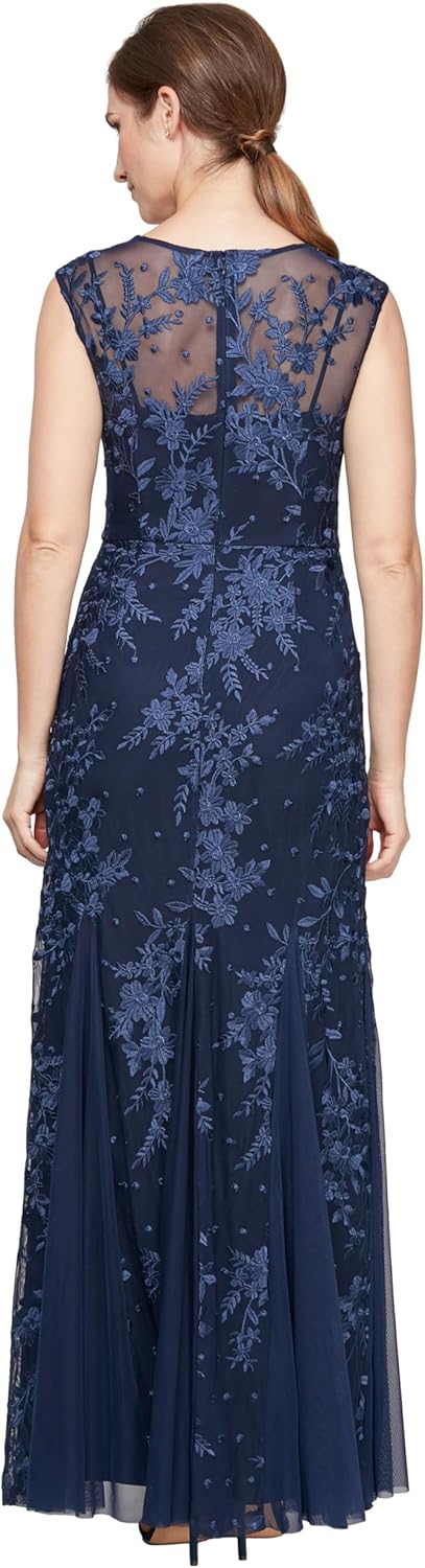 Alex Evenings Womens Long Length Fit and Flare Mother of The Bride Dress with Godet Detail (Petite and Regular Sizes) - Image 2