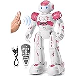 KingsDragon RC Robot Toys for Kids, Gesture & Sensing Remote Control Robot for Age 3 4 5 6 7 8 Year Old Boys Girls Birthday Present (Pink)