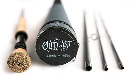 Miniatura 10 de Moonshine Rod Co. Caña de pescar con mosca con funda de transporte y sección de punta de caña extra, acción lenta-media rápida, 2-12 wt