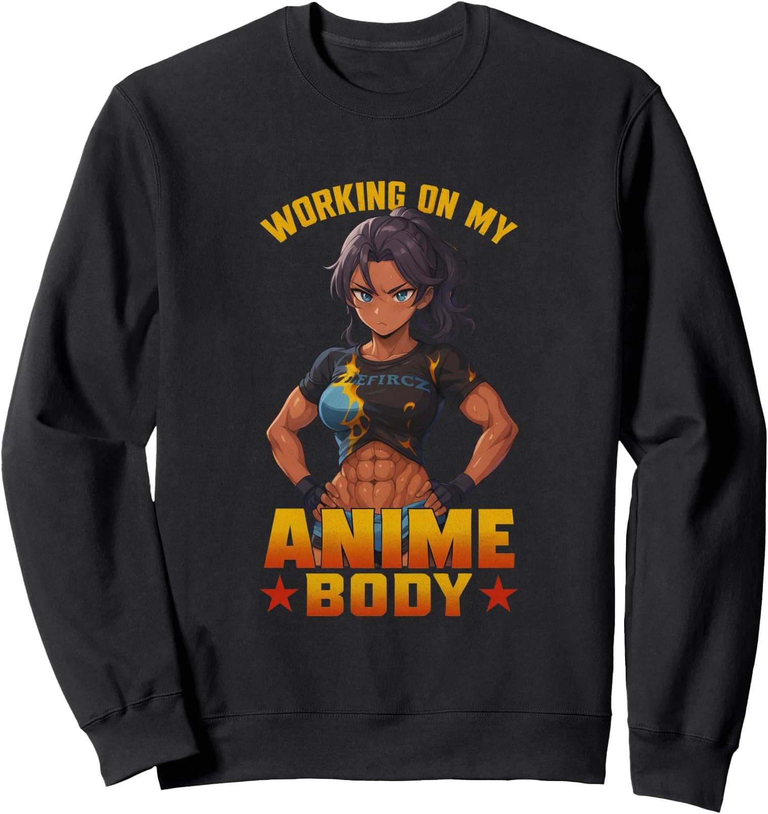 Working On My Anime Body Vintage Muscular Anime Bodybuilder Sweatshirt