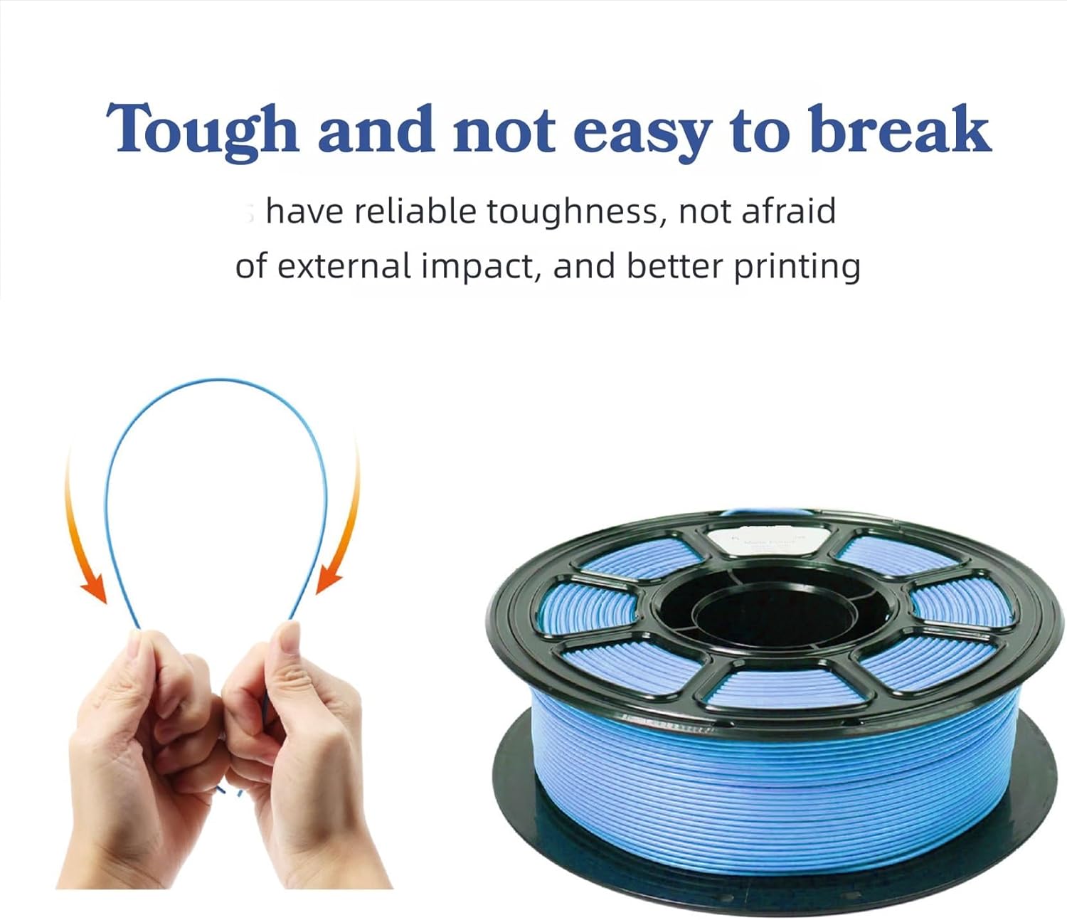 1.2KG Matte Finish PLA/PETG 3D Printer Filament, High Flow Rate for Fast Printing, 1.75mm Diameter with Consistent Dimensional Accuracy(PLA-Orange)