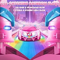 Vista 2 de Coches RC Transformables de Unicornio para Niñas con Ojos de Arcoíris y Luces en la Parte Inferior, Rotación Rápida de 360° y Control Remoto