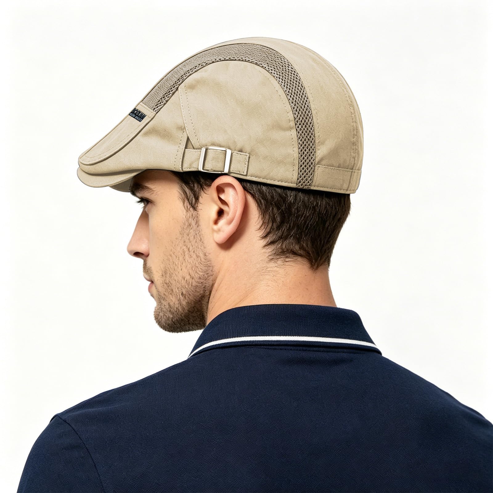 Rayson Beret Męska letnia czapka z płaskim kapeluszem, oddychająca siatka, regulowany Newsboy Flat Cap Vintage Ivy Hat