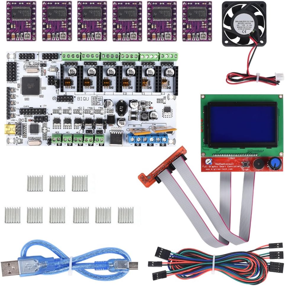 Witbot Rumba Board with 404015mm 12V Cooling Fan with 12864LCD with DRV8825 Stepper Motor Drive With Jumper Wire for 3D Reprap Printer