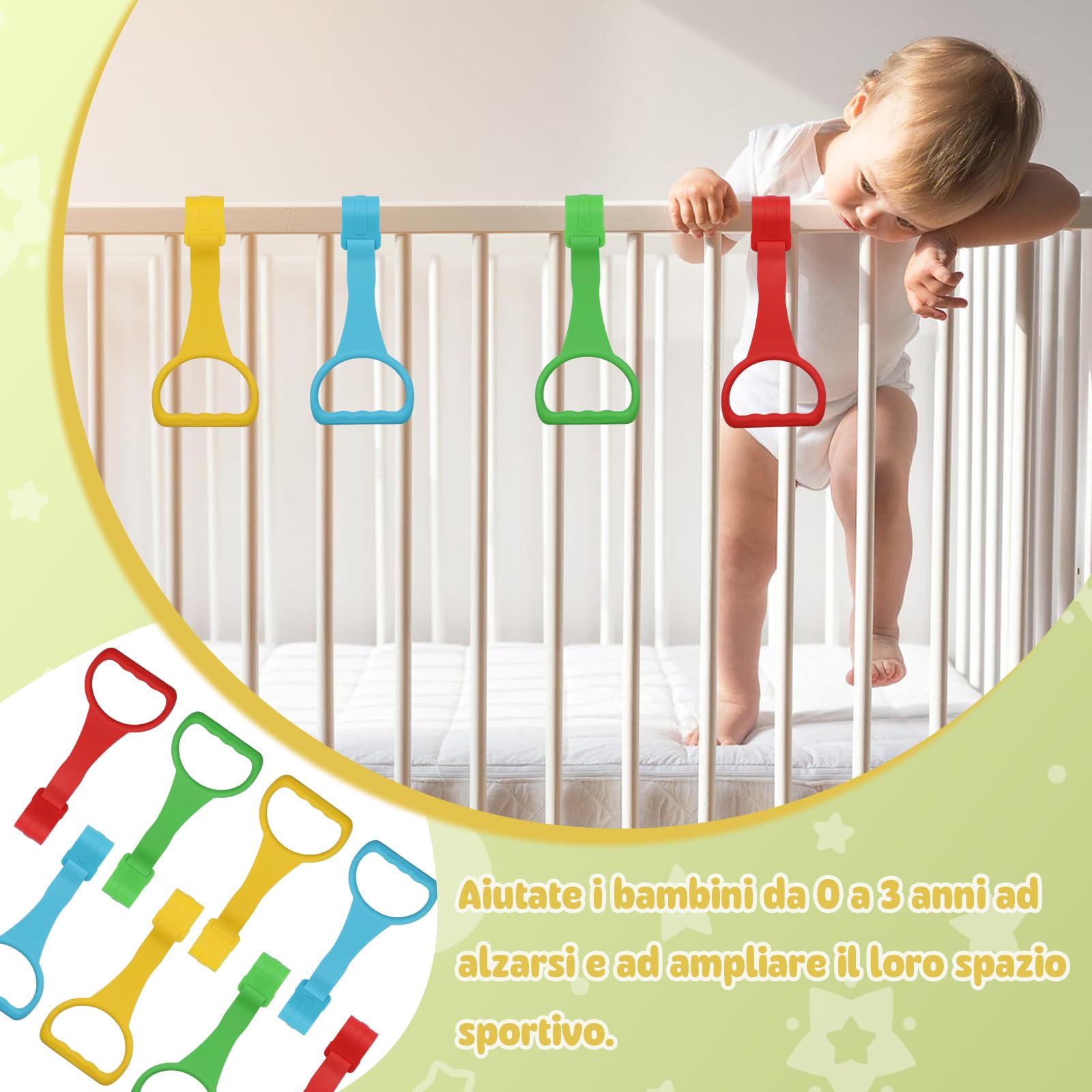 Atopxing 5 Anelli Per Trazioni Per Bambini – Maniglie Ergonomiche Per Box – 5 Colori – Plastica Morbida - 5