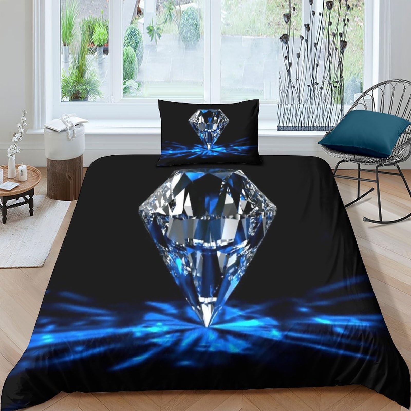 Housse de couette microfibre respirante fini les draps rêches parure lit simple personnalisée 3D