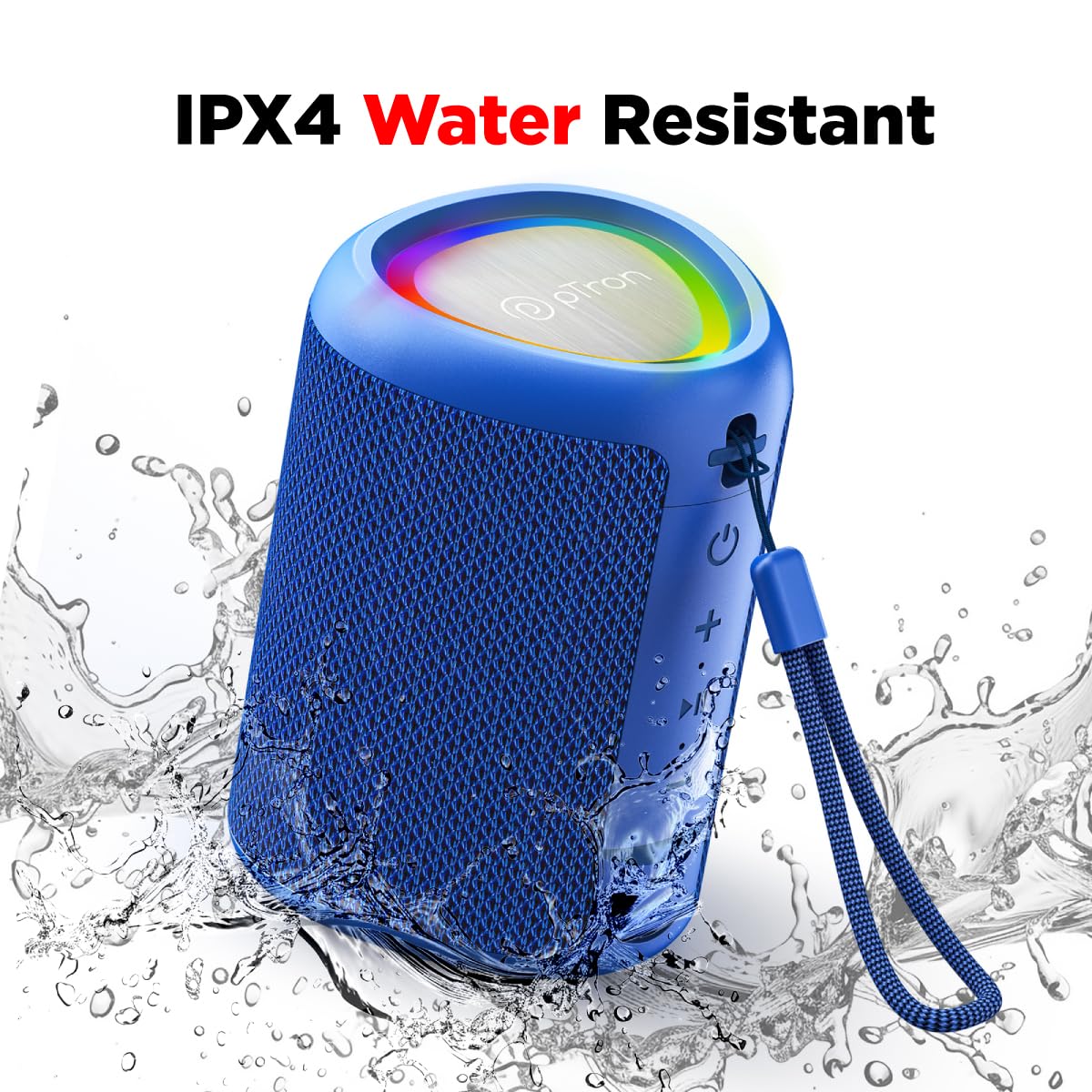 pTron Mini altoparlante Bluetooth Fusion Mount con suono coinvolgente da 12 W, 10 ore di riproduzione, luci RGB, modalità di riproduzione multipla-BT5.1/scheda TF/porta AUX, funzione TWS e ricarica di