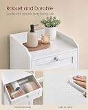 VASAGLE Bathroom Cabinet with Laundry Basket, Bathroom Storage Unit with 1 Drawer and 1 Laundry Hamper, Removable Laundry Basket with Handles, 40 x 40 x 80.2 cm, Cloud White BBC741W01 - 5