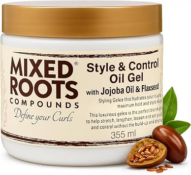 Style & Control Oil Gel Jojoba Oil Flaxseed 355ml   Maximum Hold Gelee with Nourishing Oils, Defines Curls, No Flaking or Dryness, Hydrates & Protects