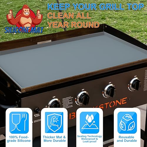 Miniatura 2 de Tapete de silicona de 36 pulgadas para la parte superior de la plancha Blackstone, funda protectora 100% de silicona para Blackstone, resistente,