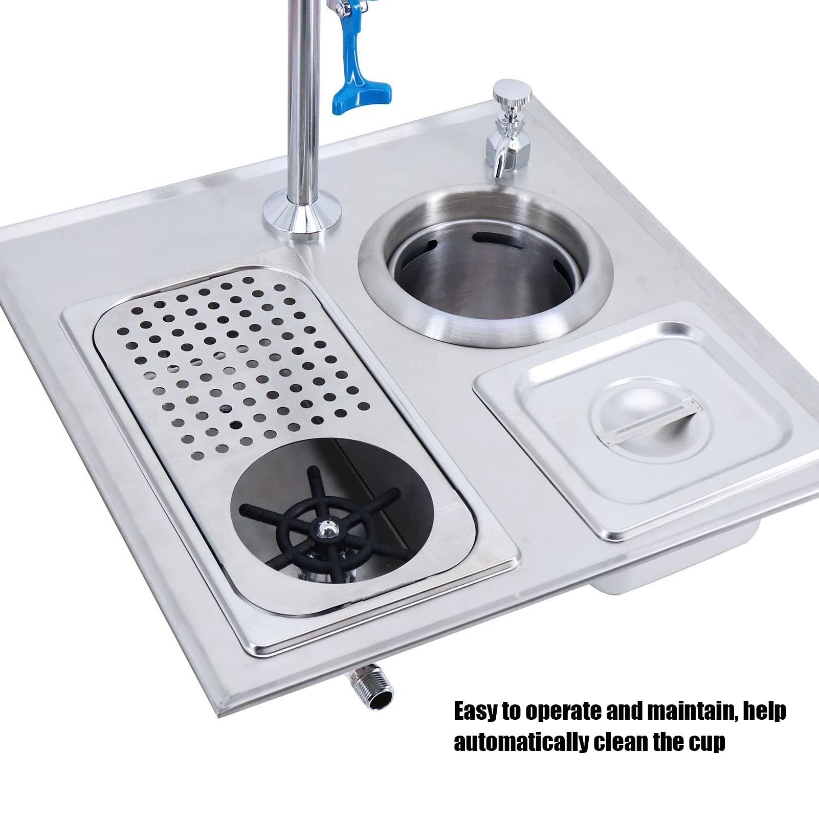 Rinceur Noir de Verre en Métal, Joint de Robinet de Rinçage de Verre, Accessoire de Rondelle Lave-tasse Automatique pour Restaurant Bar