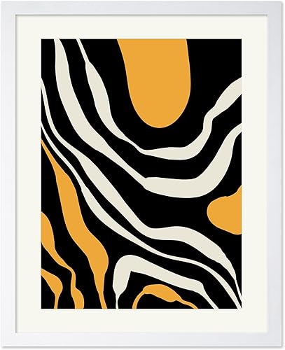 Miniatura 58 de Monem Art - Póster abstracto, impresión de dibujo de línea retro, arte moderno, arte negro y amarillo, arte moderno, arte bohemio elegante, arte Sin