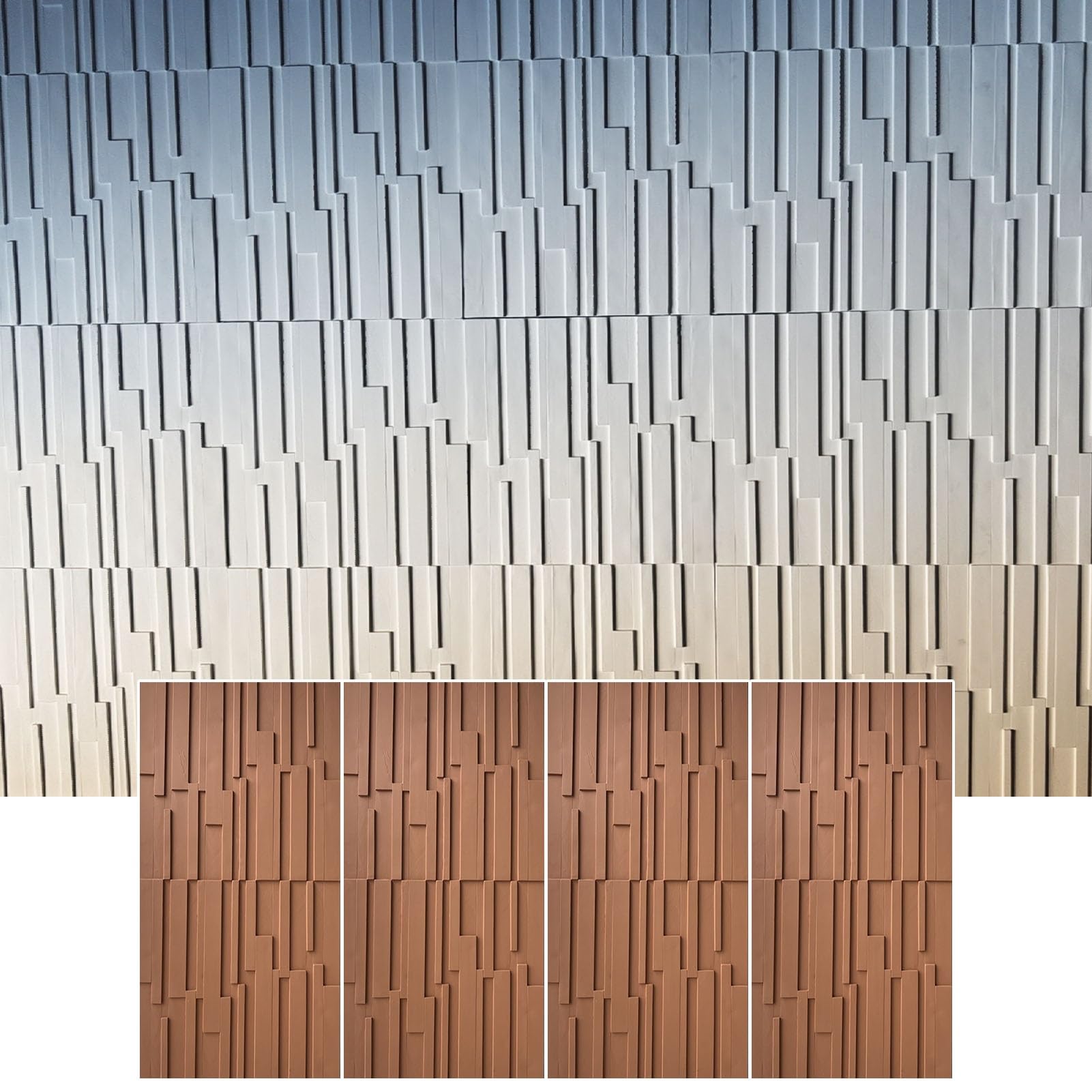 Pannelli Decorativi per Pareti 4 Pannelli da Parete in Poliuretano Effetto Legno 3D, Pannelli Decorativi da Parete con Texture per Interni ed Esterni, Pannelli da Parete 3D per Soggiorno e Camera da L