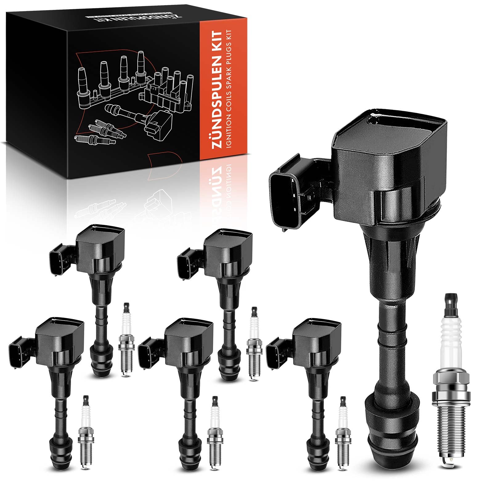 Frankberg 6 bobinas de encendido + 1 bujía 5C1403 | Compatible con: Xterra N50, Espacio IV JK0/1, Murano I Z50, Pathfinder II R50, Altima L31, Pathfinder III R51