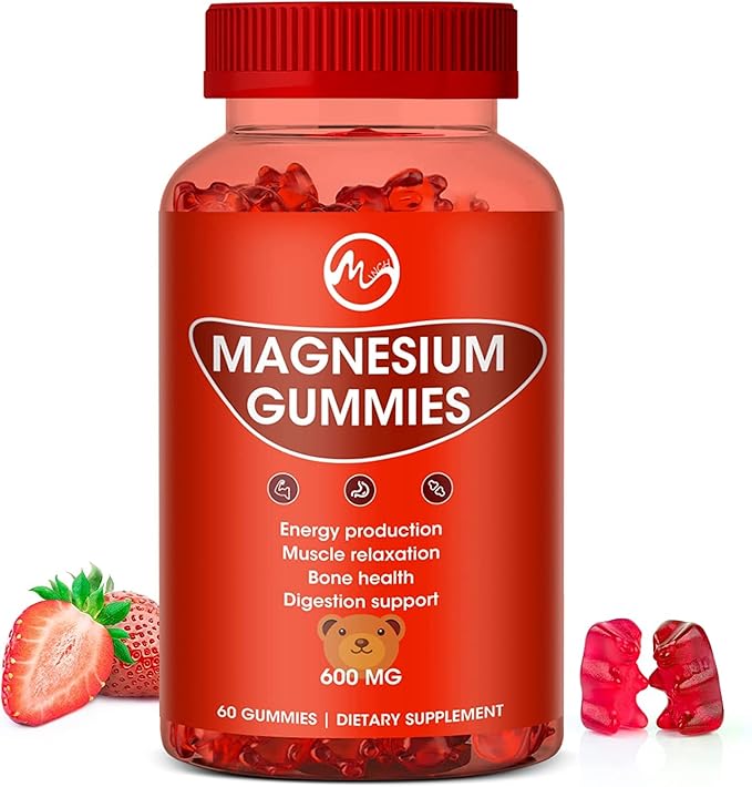 Magnesium Gummies 600mg High Strength Fruity Flavors Gummy Bear, Healthy Mineral