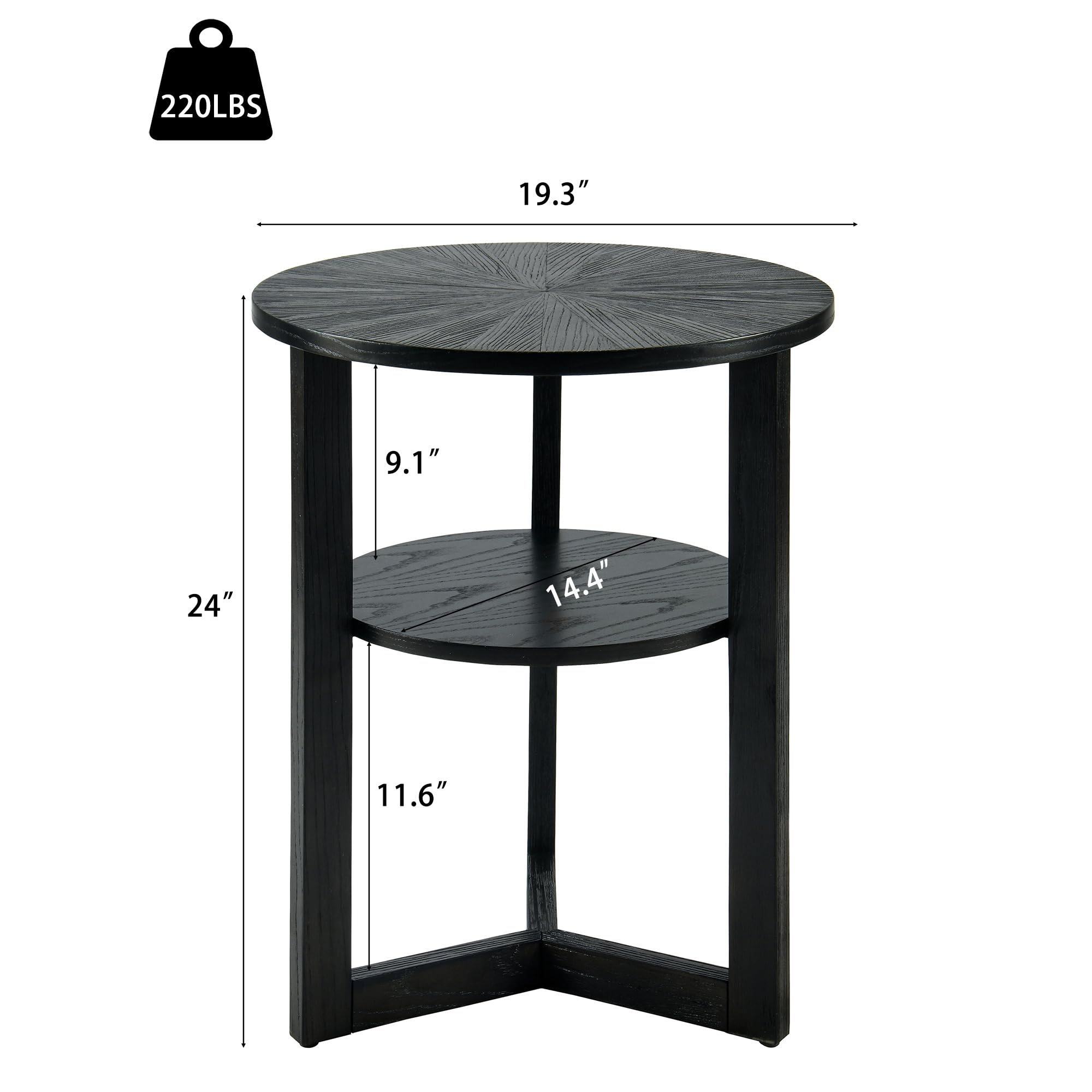 Amazon.com: JESONVID Round Wood End Table Living Room, 19.3