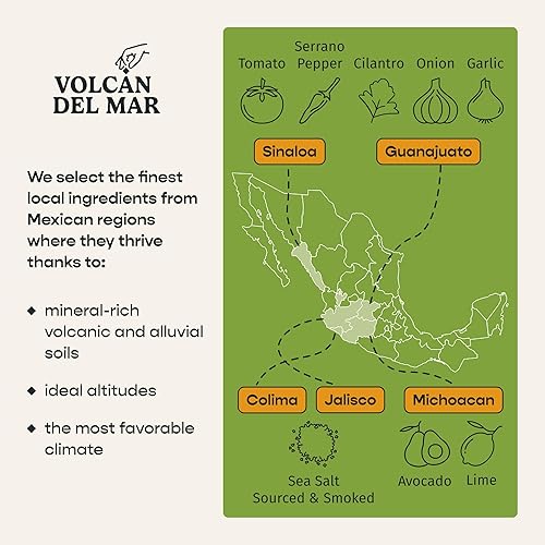 Miniatura 5 de VOLCAN DEL MAR - Mezcla de sal marina ahumada totalmente natural - Guacamole (suave) - Tubo de papel de 3.5 onzas