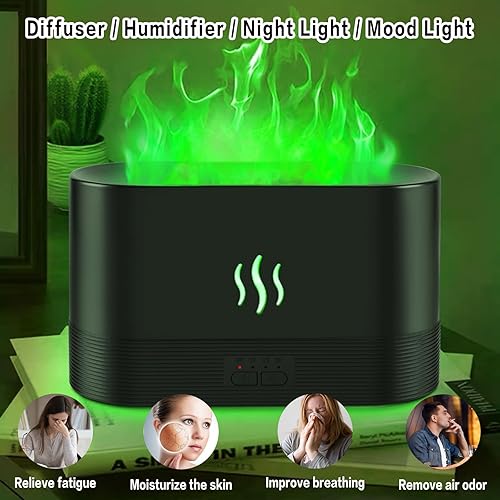 Miniatura 4 de Depulat RGB Flame Diffuser HumidifierUltrasonic 300ml Fire Diffuser Automatic Power-Off Protection with Timer, Adjustable Brightness