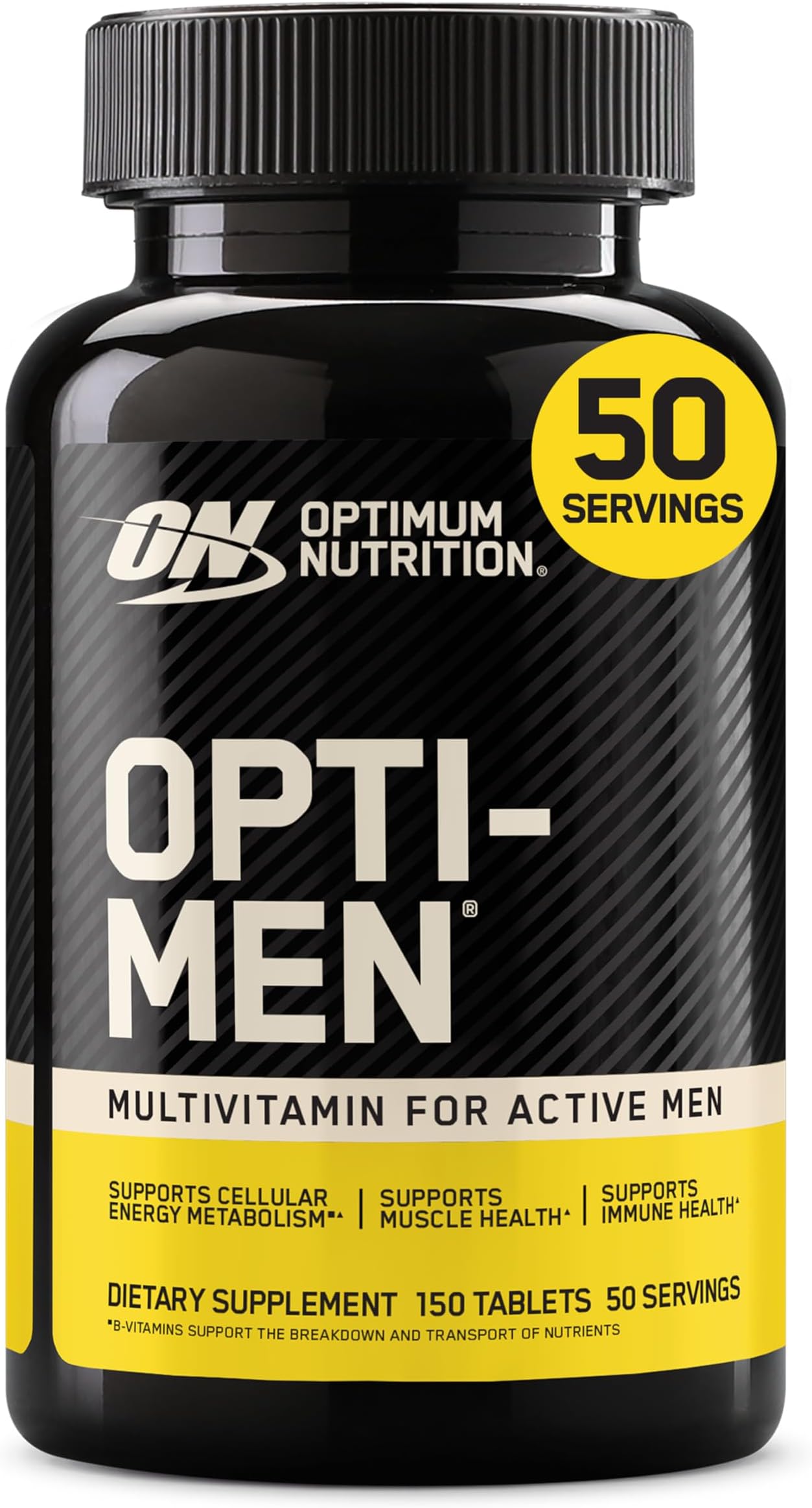 - Optimum Nutrition Opti-Men, Vitamin C, Zinc and Vitamin D, E, B12 for Immune Support Mens Daily Multivitamin Supplement, 150 Count (Packaging May Vary)