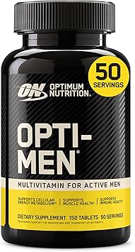 Optimum Nutrition Opti-Men, Vitamin C, Zinc and Vitamin D, E, B12 for Immune Support Mens Daily Multivitamin Supplement, 150 Count Packaging May Vary