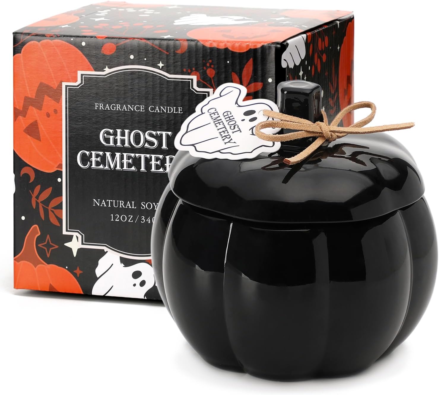 Halloween Pumpkin Shaped Candle Fall Vanilla Pumpkin Spice Candle 12oz