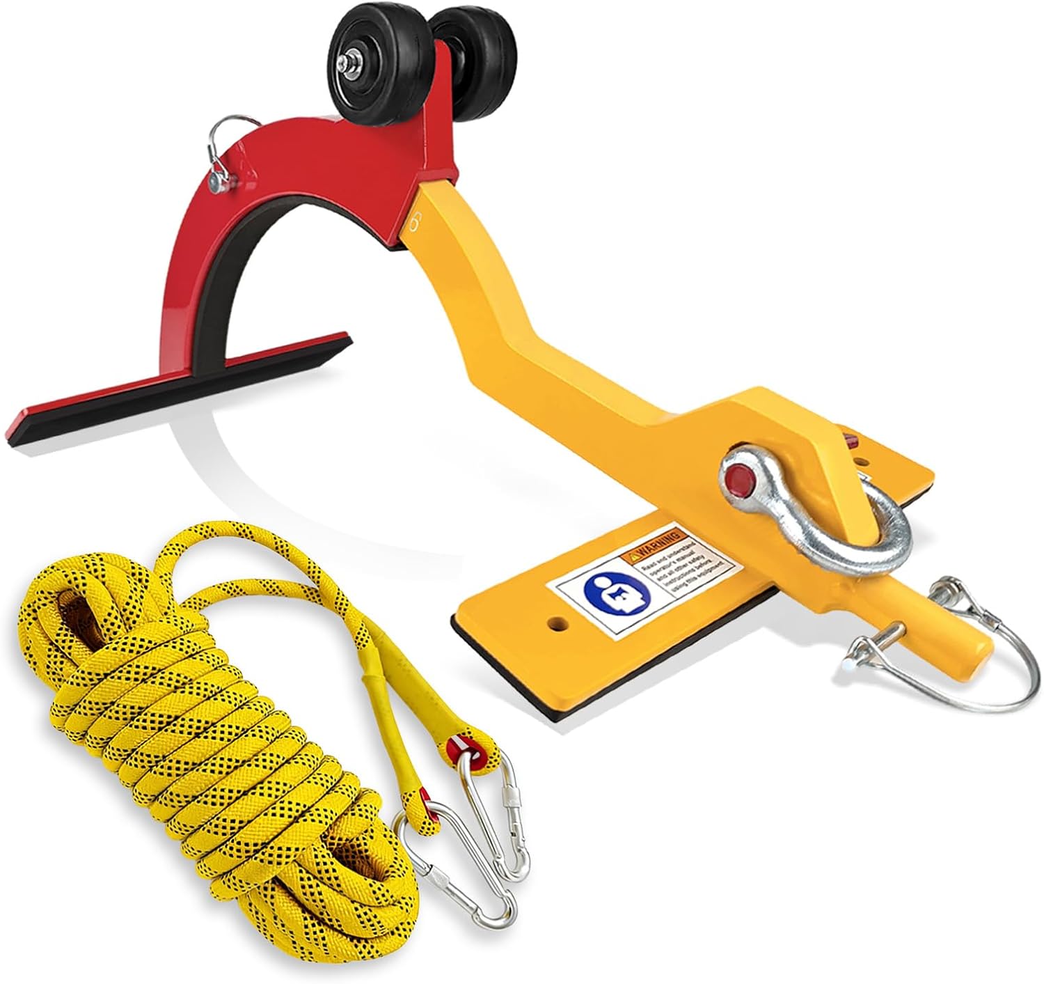 Roof Anchor with 50ft Vertical Lifeline Bundle, No Drill Roof Anchor, Heavy-Duty Roofs Hook for First Man Up (FMU) & Last Man Down (LMD), 5,000 lb Capacity, Fall Protection for Roofers