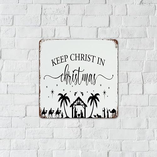 Miniatura 10 de O Come Let Us Adore Him - Letreros de hojalata de metal para decoración del hogar decoración del hogar para Navidad Navidad Navidad Navidad placa de