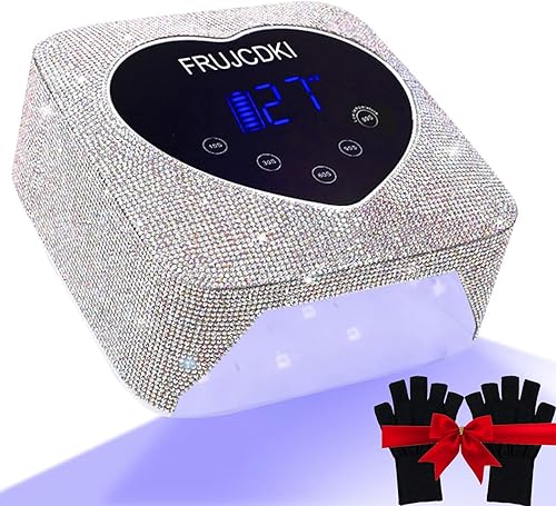 Luz UV para uñas, lámpara UV inalámbrica para uñas de gel de 72 W, secadora de uñas LED de diamante recargable con 4 ajustes de temporizador,