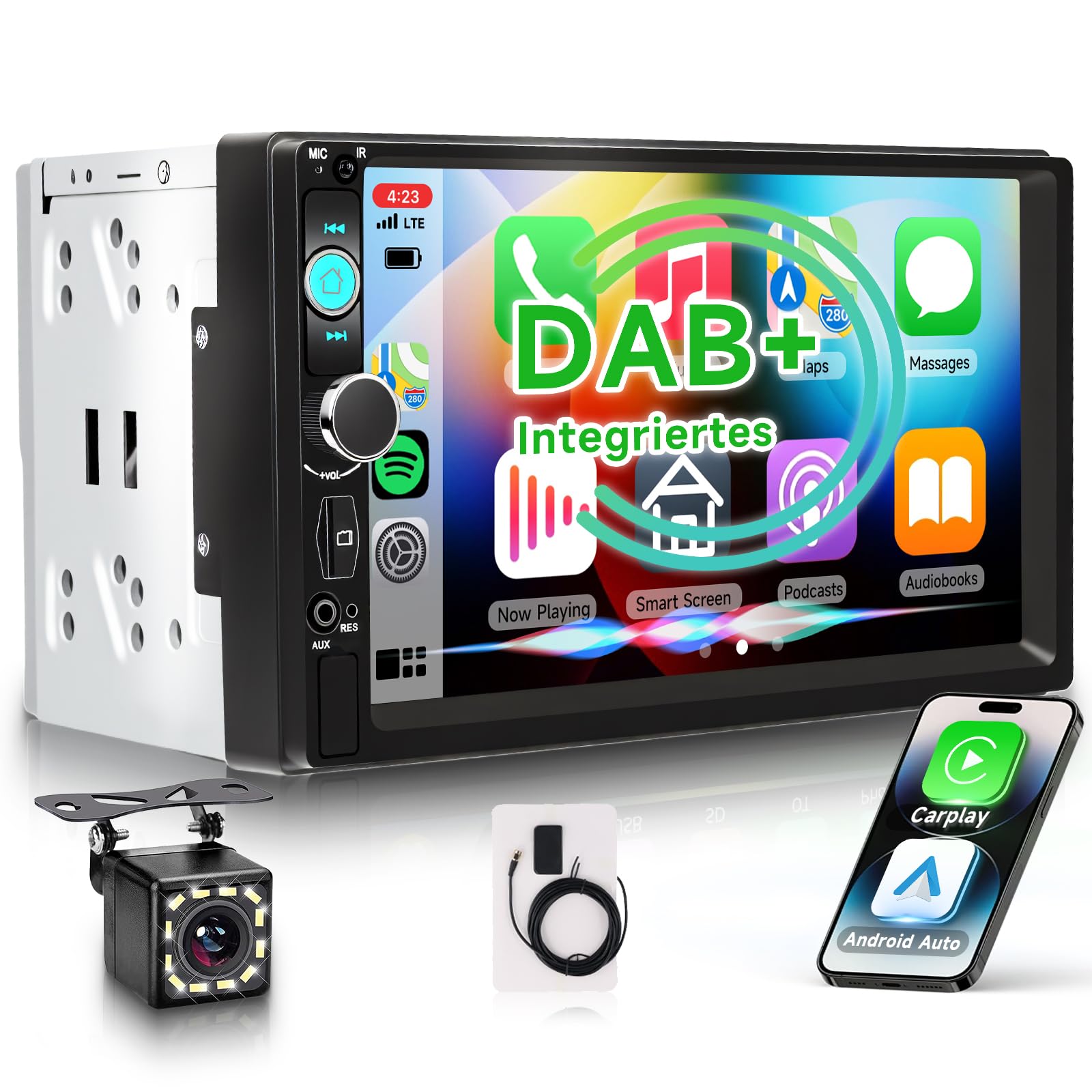 VECHTEL Autoradio 2 Din Mit Wireless Carplay &  Produktbild-Vorschau 2