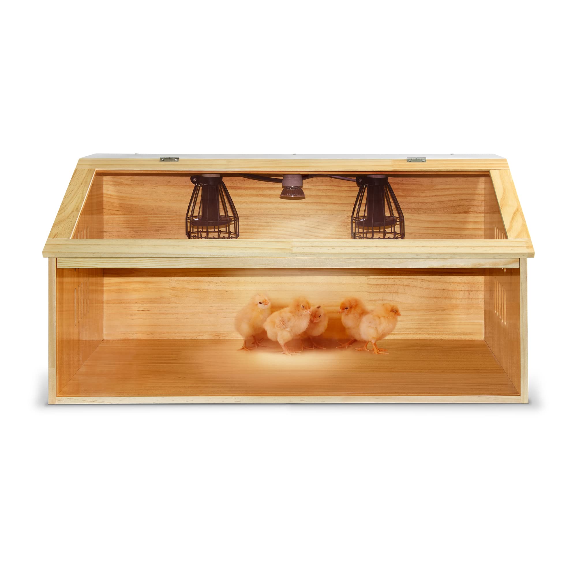 Photo 1 of EVERYGROW Brooder Box for Small Animals with Thermostat, Intelligent Chick Brooder Box Heat up to 30 Chicks with 3 Heat Lamps, Waterproof Brooder Box for Chick/Duck/Quail/Hamster/Lizard