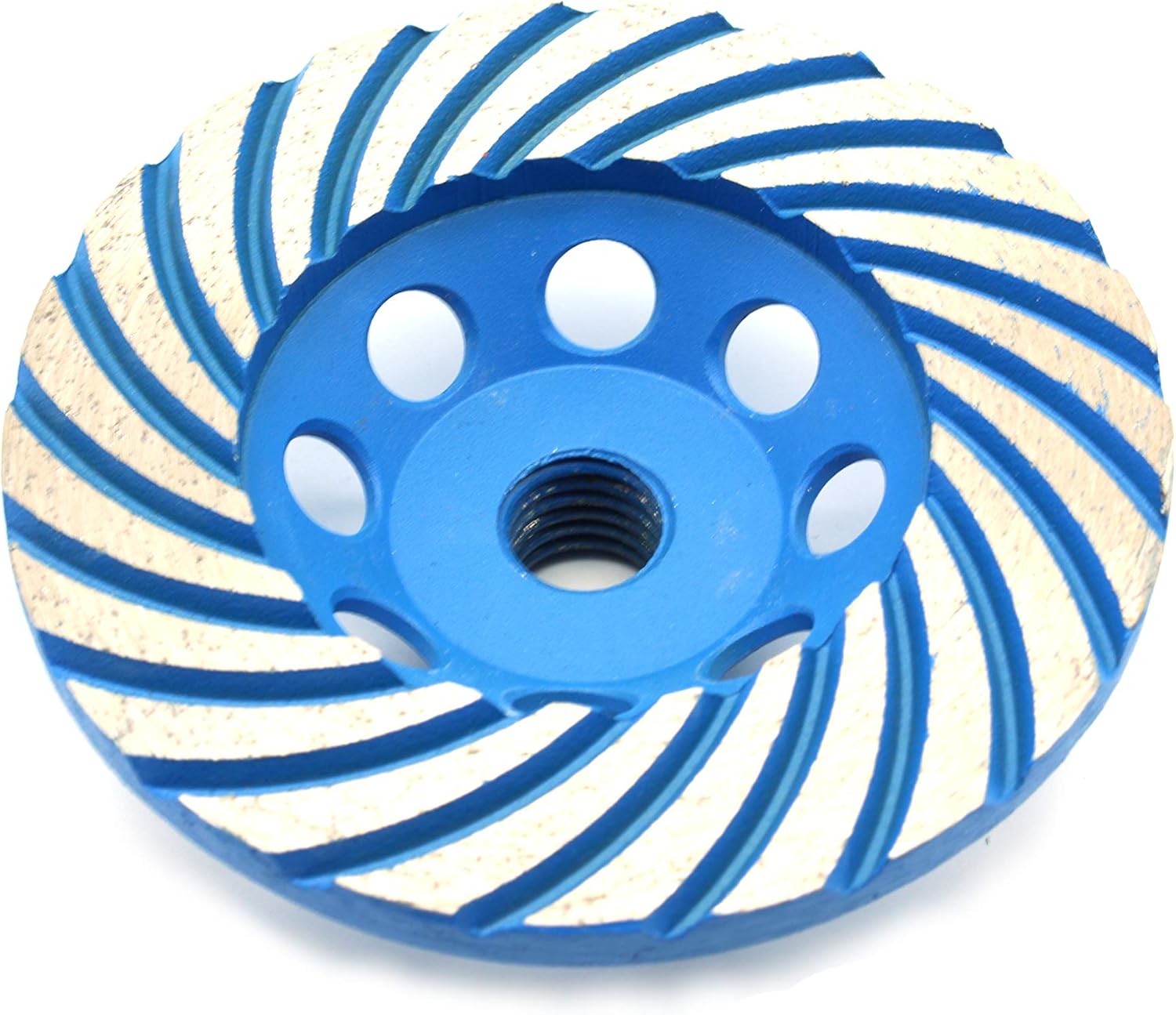 TEMO 4 Inch Diamond Turbo Segment Grinding Cup Wheel 5/8 Inch Thread Arbor for Marble Tile Concrete and Rock - - 