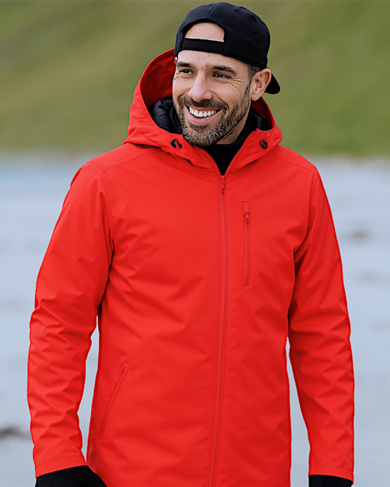 The ScotchMan Veste de pluie imperméable coupe-vent ultra légère pour homme et femme Coutures zippées soudées