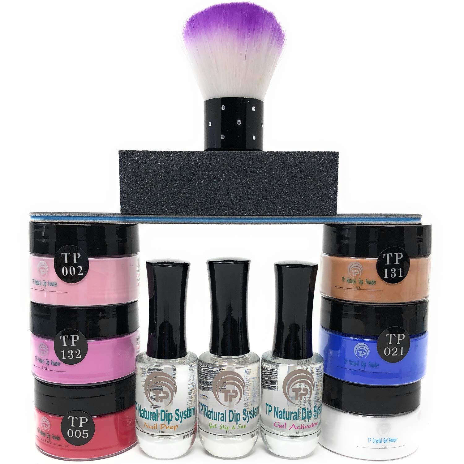 Nail Dipping Powder Value Kit #4. Complete system with 6 dip powder colors 1 oz. per jar plus TP gel dip liquids and accessories.