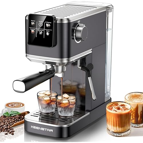 20Bar Espresso Machine with Rapid Cold Brew, Hot & Iced Coffee Machine, Espresso Maker with Milk Frother Steam Wand, Touch Screen with 40oz Water Tank for Latte, Cappuccino, Gift