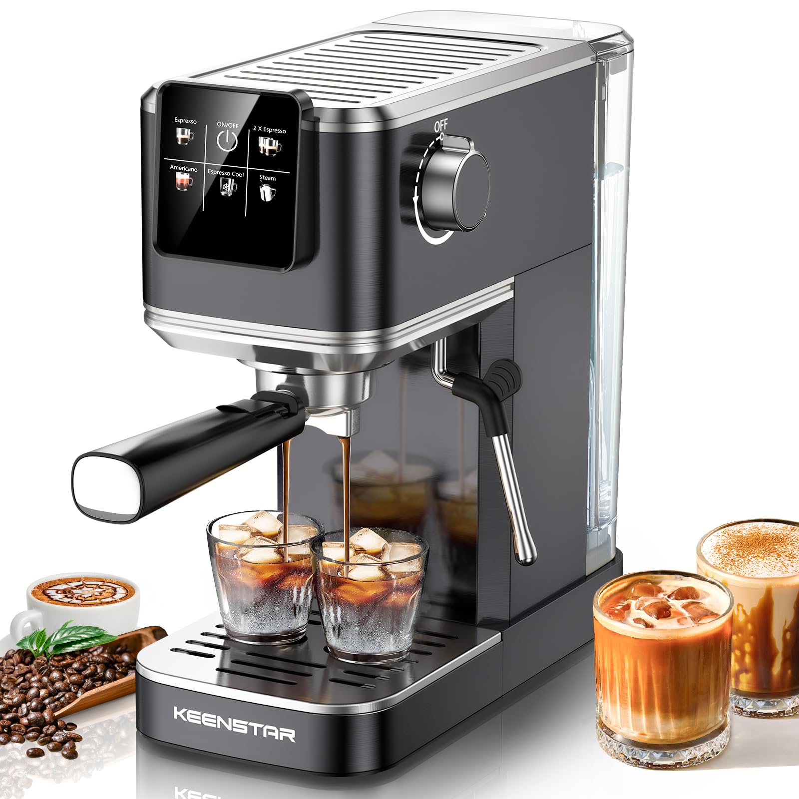 Amazon.com: KEENSTAR 20Bar Espresso Machine with Rapid Cold Brew