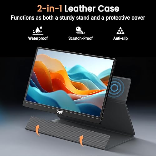 Miniatura 7 de QQH Monitor portátil 4K, IPS 3840x2160 UHD USB-C HDMI de 15.6 pulgadas, monitor portátil de viaje para laptop, monitor de juegos de aleación