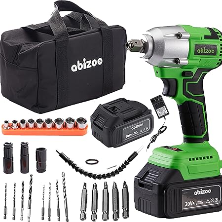 Amazon Abizoe インパクトレンチ v電動レンチ コードレス 充電式 ブラシレスモーター 3n M 無段階変速 本体 バッテリー Abz Bs210a 本体 バッテリー インパクトレンチ