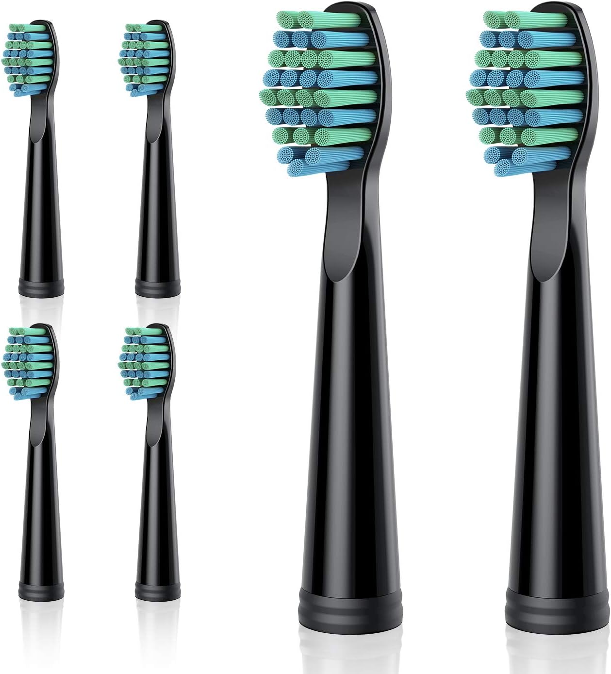 TEETHEORY 6 Replacement Brush Heads, Complete Care Replacement Tooth Brush Heads, Electric Toothbrush Replacement Heads, EasyClean, Gum Health- Fit (Pack of 6), Black | 6 Replacement Brush Heads, Complete Care Replacement Tooth Brush Heads, Gum Health- Fit (Pack of 6), Black