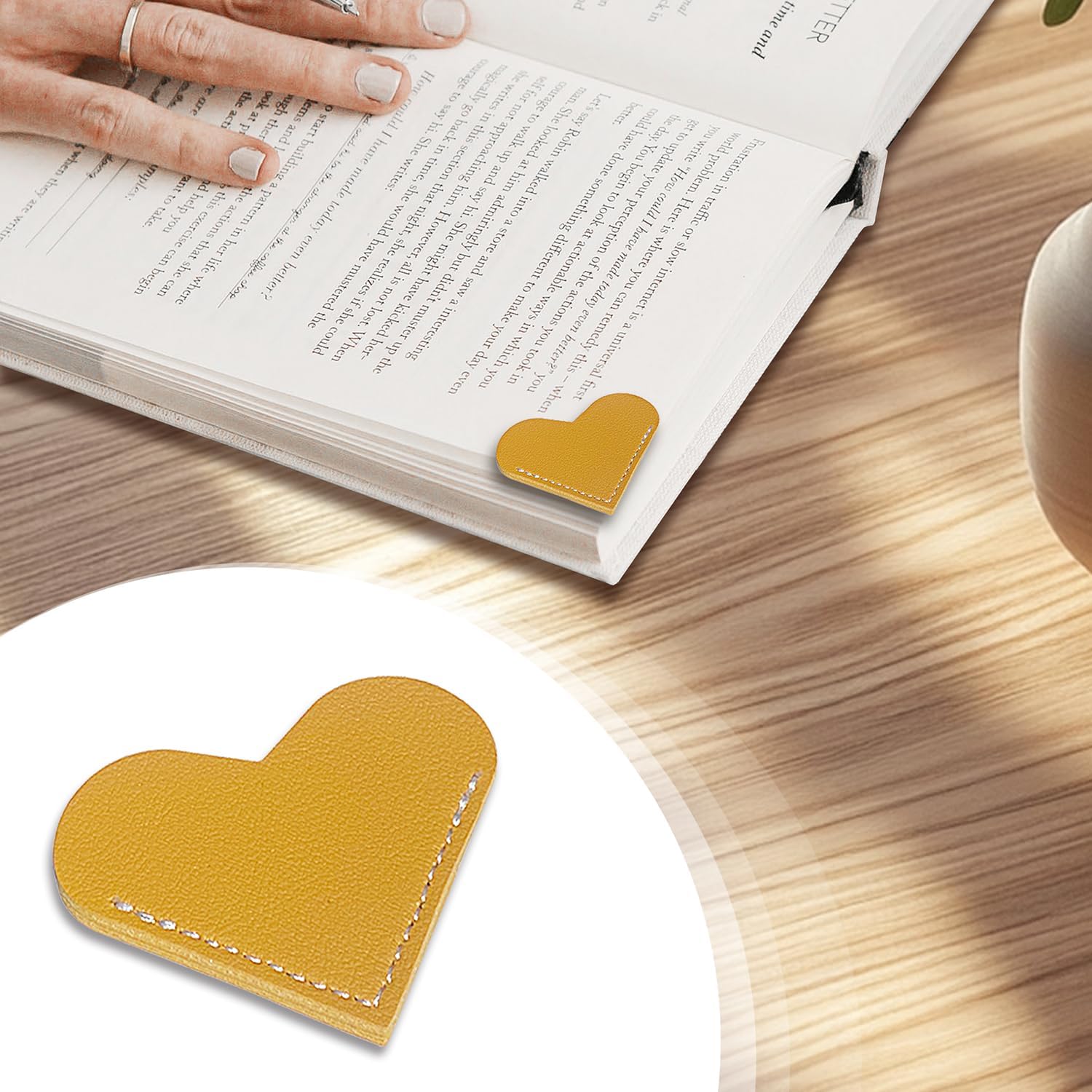 24Pcs Leather Heart Bookmarks,Cute Corner Page Book Marks,Book Accessories for Kids Women Book Lovers Teachers,Handmade Reading Gifts - Image 7