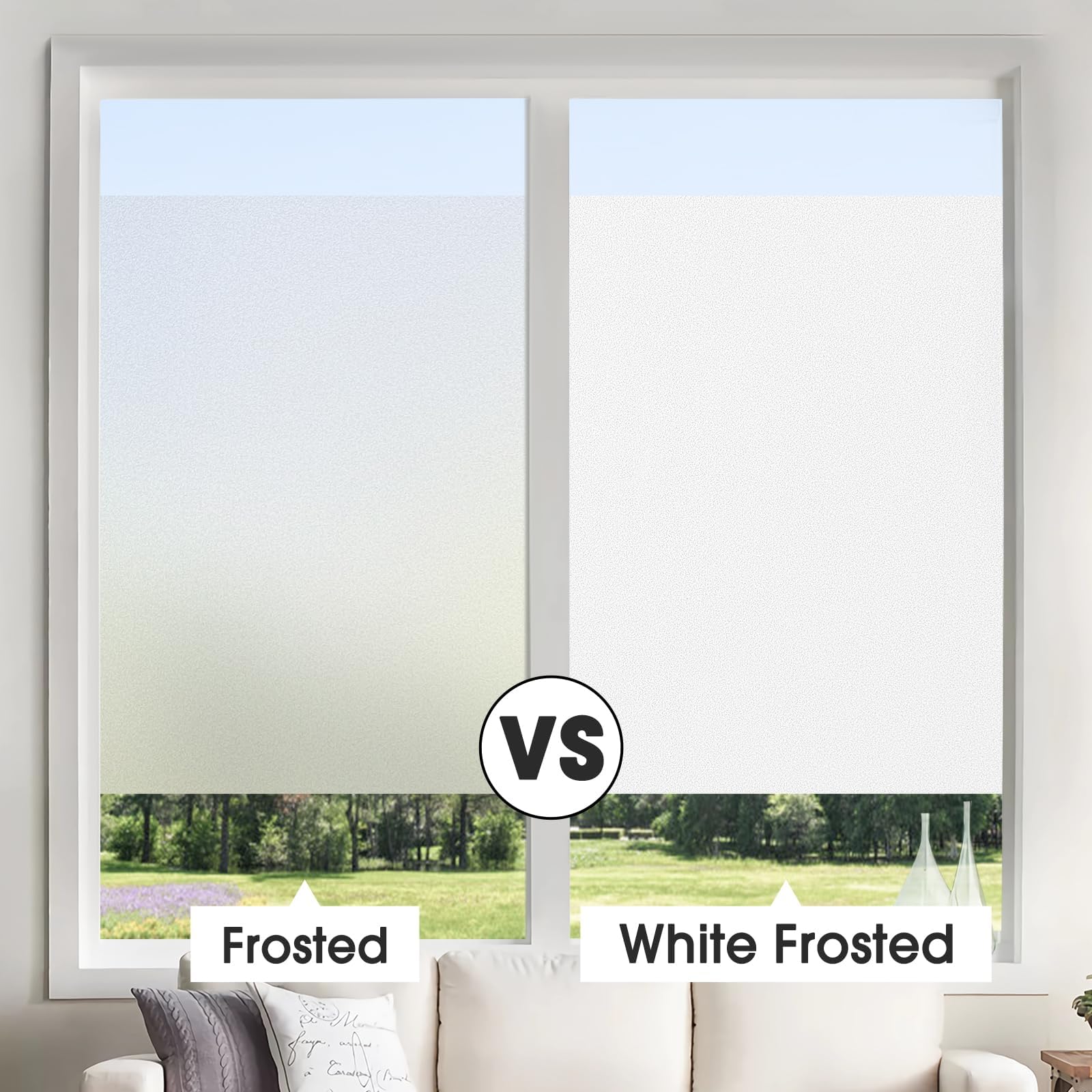 Lifetree Film opaque pour fenêtre - Film opaque en verre dépoli - Autocollant sans adhésif anti-UV - Statique - Pour maison, salle de bain, bureau - 90 x 300 cm