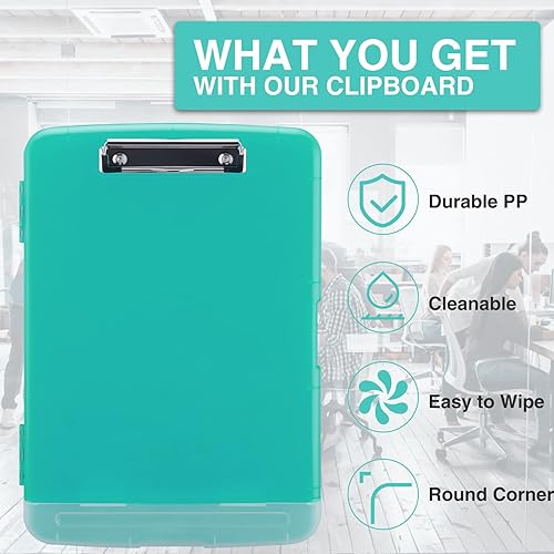 Miniatura 77 de Sooez - Sujetapapeles de documentos clínicos con almacenamiento, sujetapapeles de plástico resistente y alta capacidad con soporte para bolígrafo