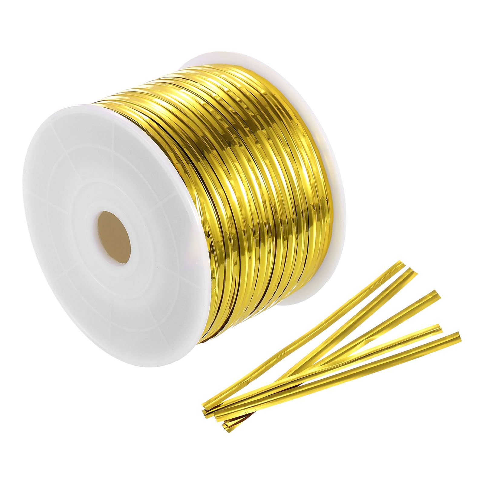 Attaches torsadées métalliques finition dorée brillante pour emballage de gâteaux
