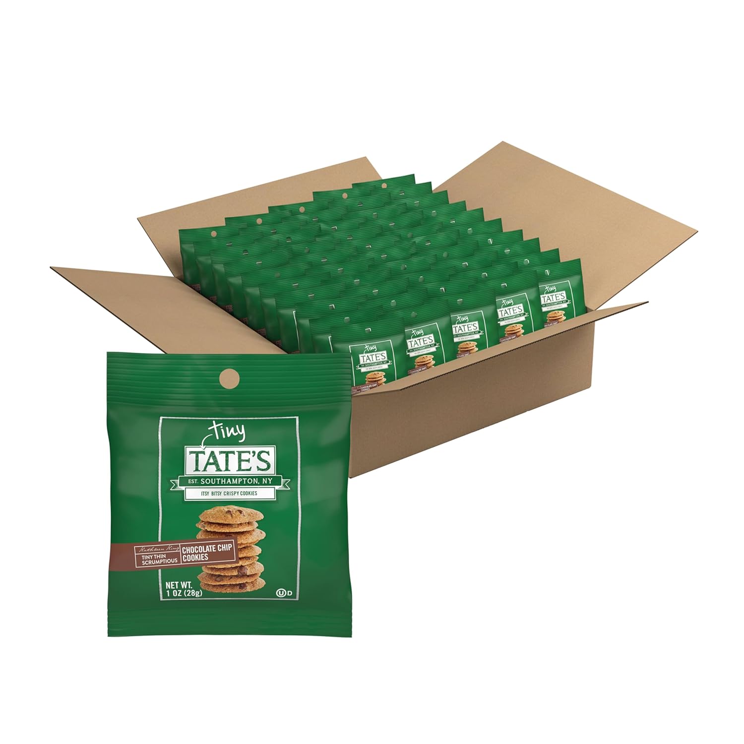 Tate's Bake Shop Chocolate Chip Cookies, 50-1 oz Tiny Tate's Cookies