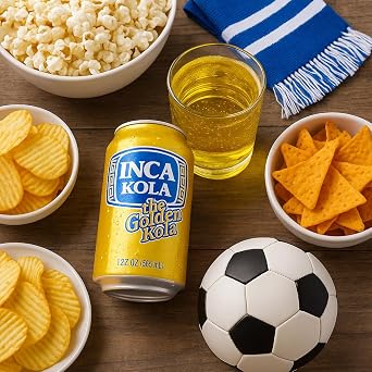 Inca Kola The Golden Kola 12 fl oz Cans (Pack of 12) La Kola Dorada Peruvian Golden Soda Carbonated Soft Drink with Unique Sweet Flavor Imported Beverage