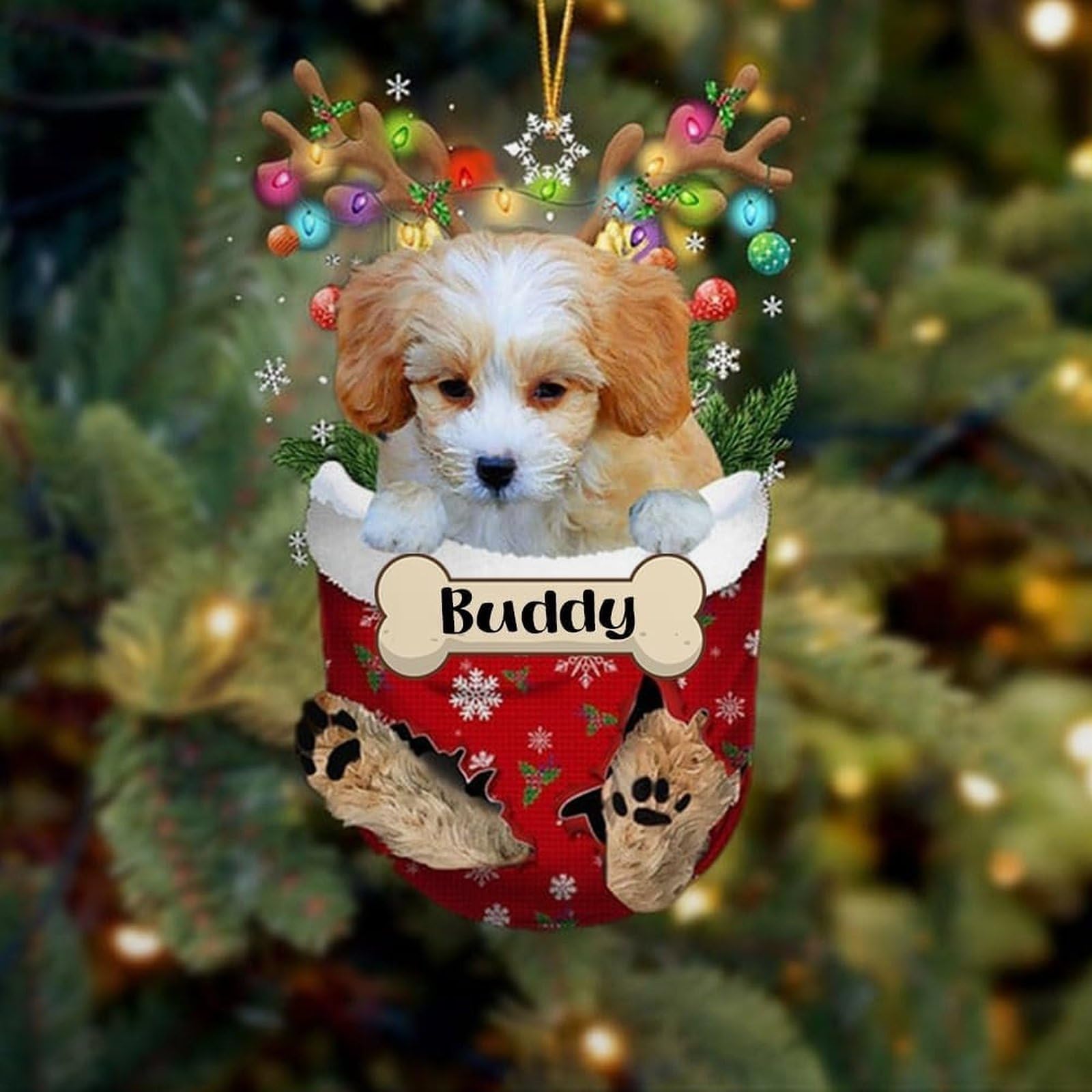 Luckluccy Shih Poo Personalized Dog Christmas Ornament 2025,Custom In Snow Pocket Ornament,Dog Acrylic Shape Ornament Tree Decor,Gift For Dog Lovers,Dog Christmas Decor
