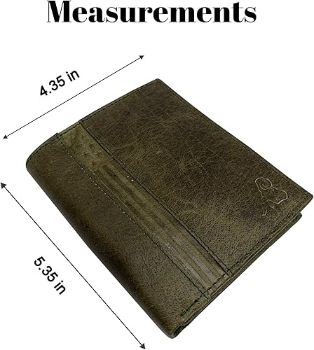 Miniatura 4 de MARSHAL Bifold - Cartera de piel auténtica con bloqueo RFID para hombres, ranuras para tarjetas, 2 compartimentos para billetes, ventanas de