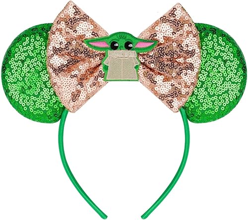 FANYITY Orejas de ratón, diadema de lentejuelas con orejas de ratón para niños, niñas, mujeres, Halloween y viaje de Disney (Master Yuda) FANYITY Orejas de ratón, diadema de lentejuelas con orejas de ratón para niños, niñas, mujeres, Halloween y viaje de Disney (Master Yuda)