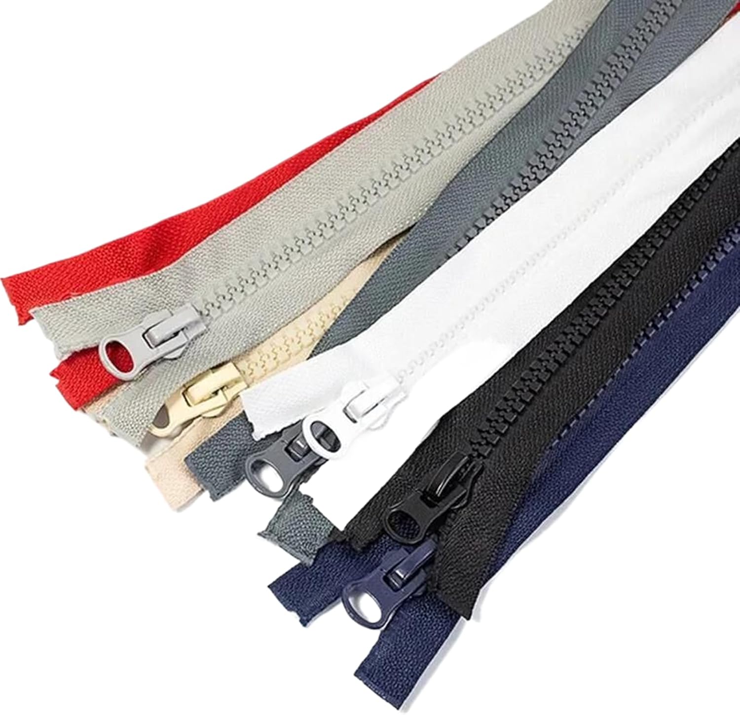 Zipper,Metal Zipper, 8# Resin Zipper Open-End Double Sliders Zippers DIY Sewing Garment Accessories,Red(Red,80cm)